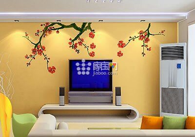 手绘背景墙 客厅里的那一抹惊艳[组图]