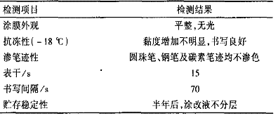 表 8 涂改液的性能检测结果