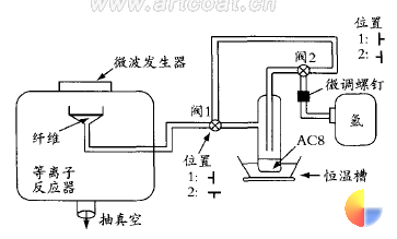 图 2 低压冷等离子体技术用于单体 Ac8 嫁接一聚合过程的装置