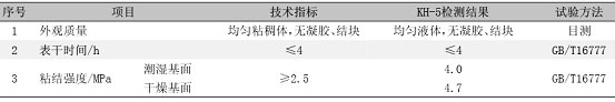 表3京沪高铁桥面防水层暂行技术条件技术指标及KH-5检验结果 