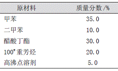 表4稀释剂配方 