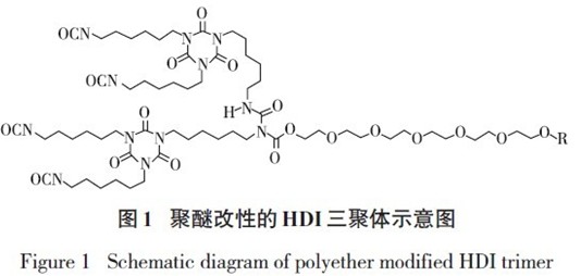 图1 聚醚改性的HDI三聚体示意图